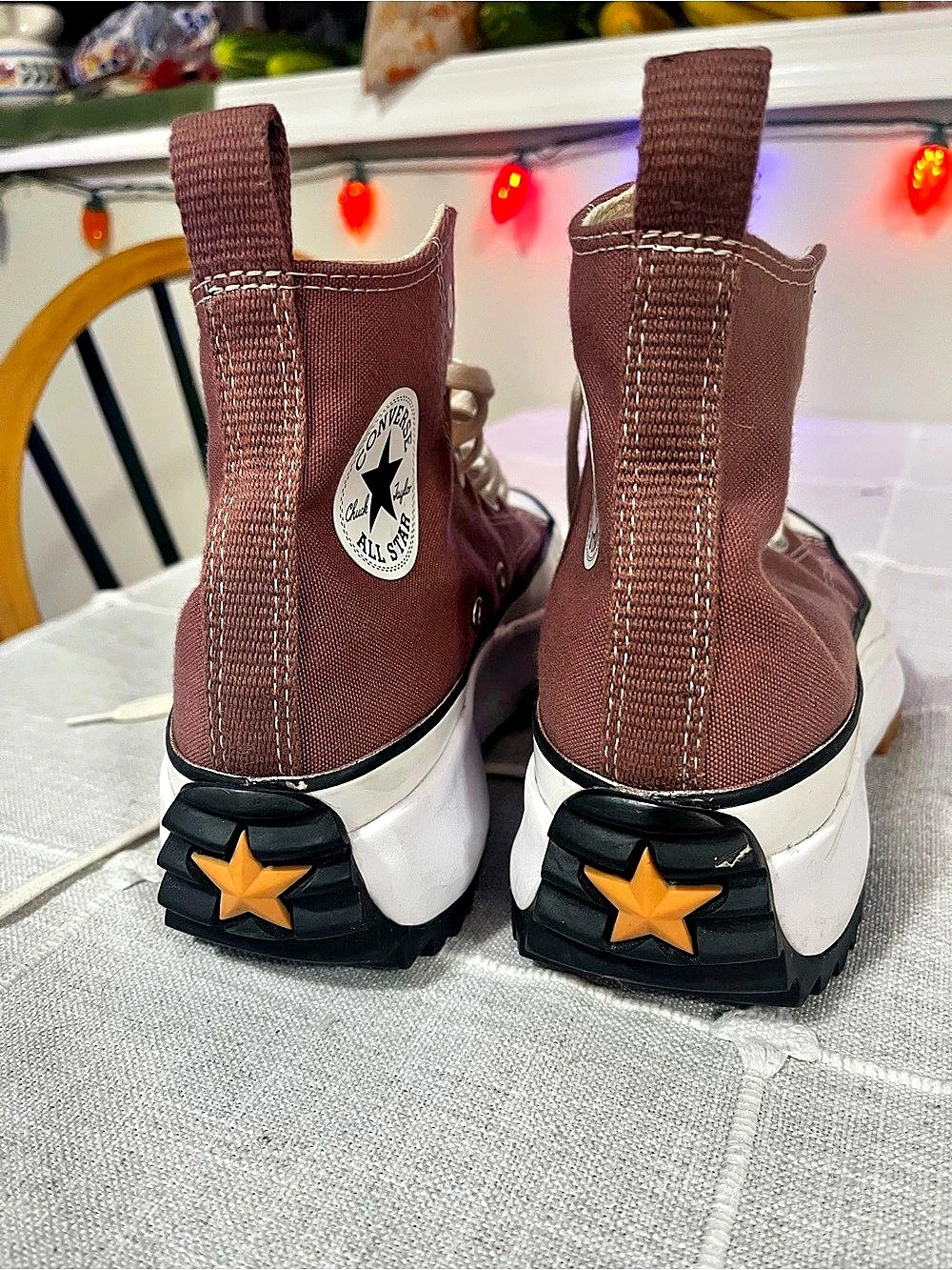 Converse Run Star Hike Hi Platform High Top Sneakers dark mauve US 8.5 - Picture 2 of 4